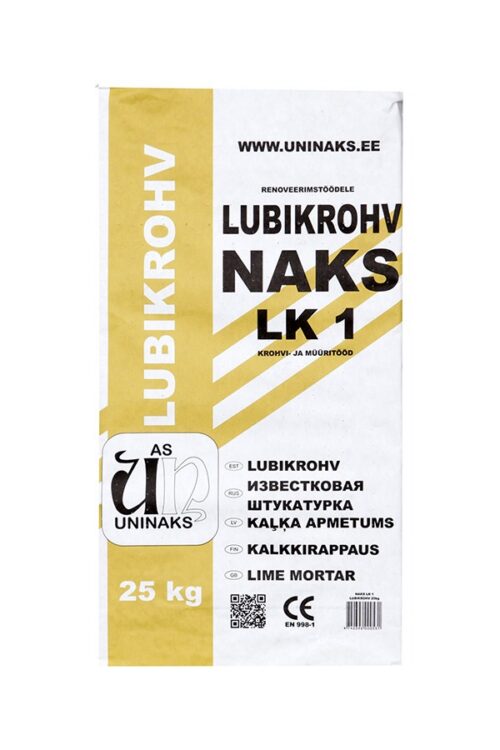 NAKSLK1_v KUNINAKS Kalkputs NAKS LK1 25 kg – Traditionellt kalkbruk för inom- och utomhusbruk