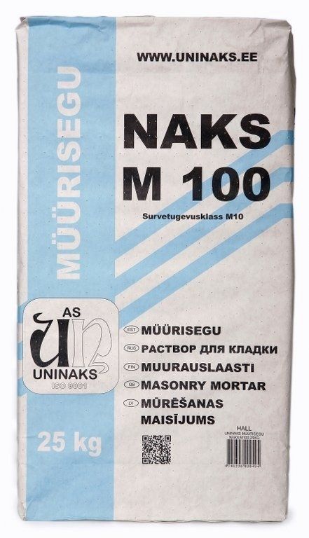 UNINAKS Murbruk M200 25 kg – Högpresterande Murbruk för Bärande Murverk
