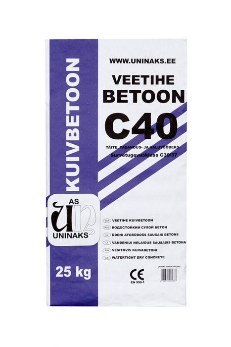 UNINAKS Betong C40 25 kg – Betong C30/37 för Gjutning och Reparation