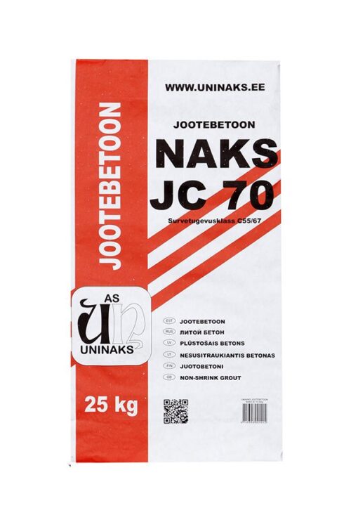 UNINAKS Groutbetong C70 1000 kg – Högpresterande Krympkompenserad Grout C55/67