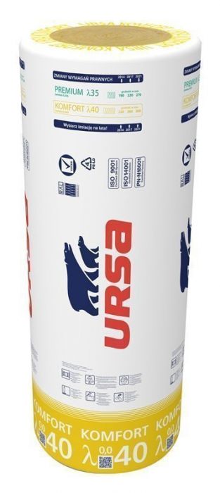 URSA DF40 Glasullsrulle 1250 mm – Isolering för Tak, Bjälklag och Golv