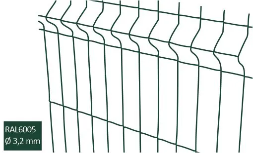 3D Stängselpanel 3 mm RAL6005 Grön