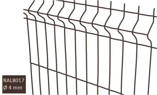 3D Stängselpanel 4 mm RAL8017 Brun