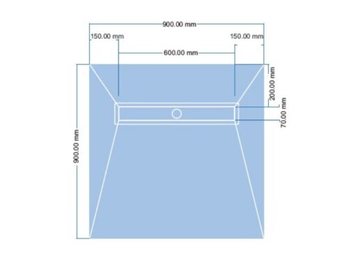 Tycroc duschkar med golvbrunn 900×900×30 mm (STL90)
