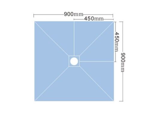 Tycroc duschkar med golvbrunn 900×900×20 mm STC90