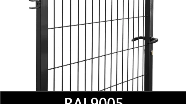 Verkkoaidan käyntiportti STRONG leveys 1m, RAL9005 musta Gånggrind för nätstaket STRONG 1 m – RAL9005 svart