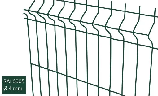 3D-stängselpanel 4 mm RAL6005 grön