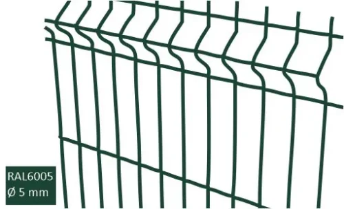 3D-stängselpanel 5 mm RAL6005 grön