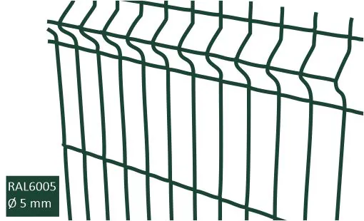 3D-stängselpanel 5 mm RAL6005 grön
