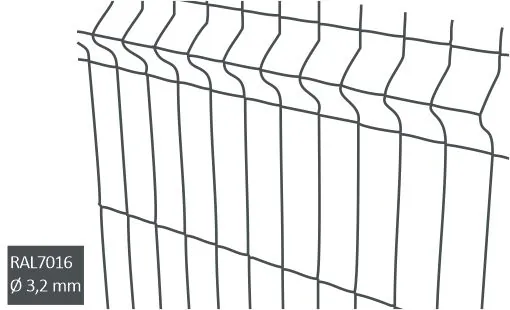 aitaelementti-ral7016_32mm 3D-stängselpanel 3 mm RAL7016 grå