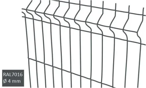 3D-stängselpanel 4 mm RAL7016 antracitgrå