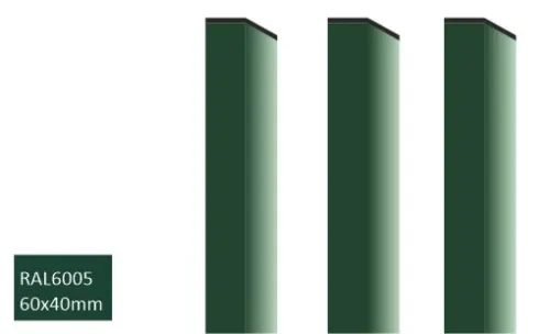 Hållbar stängselstolpe 40x60 mm RAL6005 grön