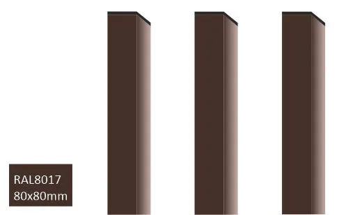 Hållbar stängselstolpe 80x80 mm RAL8017 brun