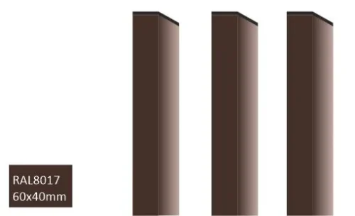 Hållbar stängselstolpe 40x60 mm RAL8017 brun